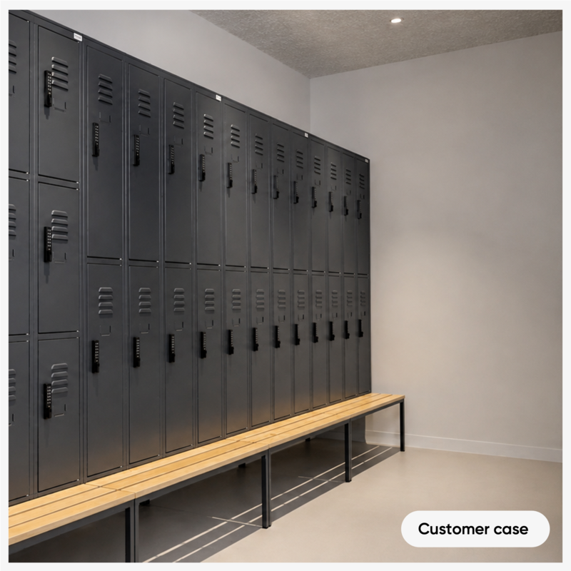 Lockers voor de kleedkamers van Reflex in Vinkeveen