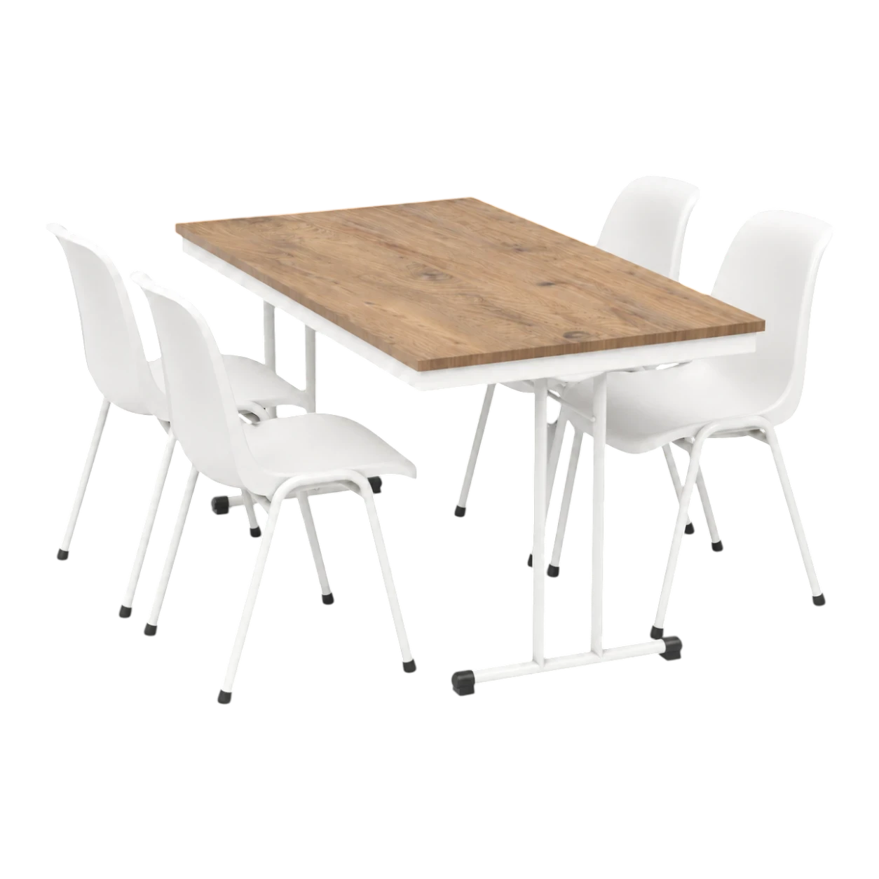 Inklapbare kantinetafel set - 1400x800x750 mm + 4 stoelen - KTP.103.04