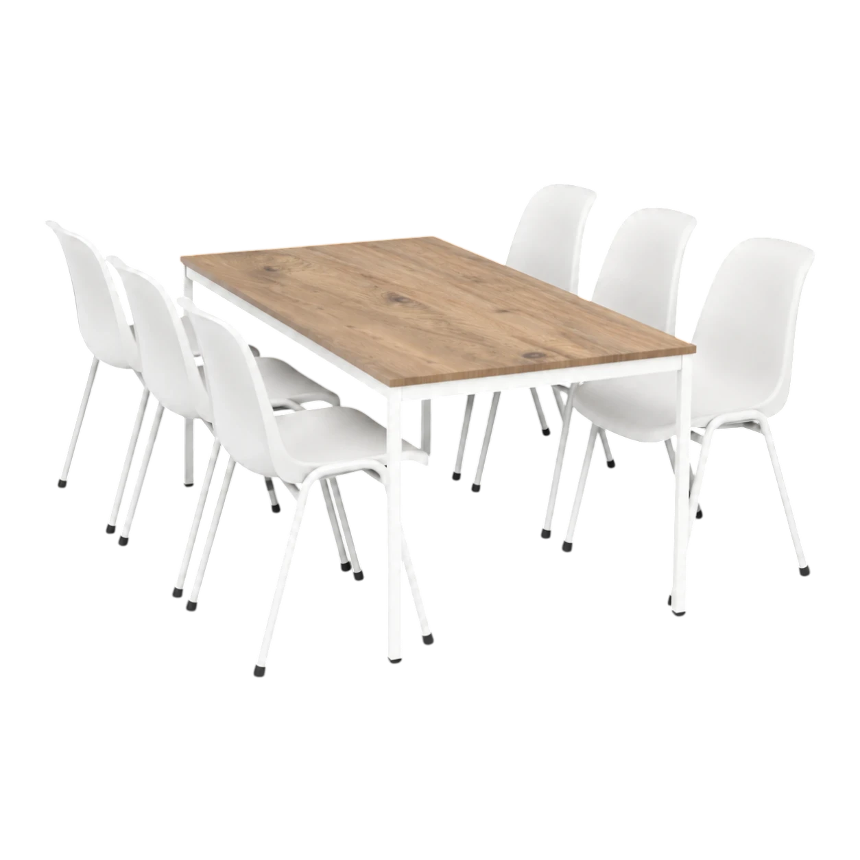 Kantinetafel set - 1800x800x750 mm + 6 stoelen - KTP.105.03