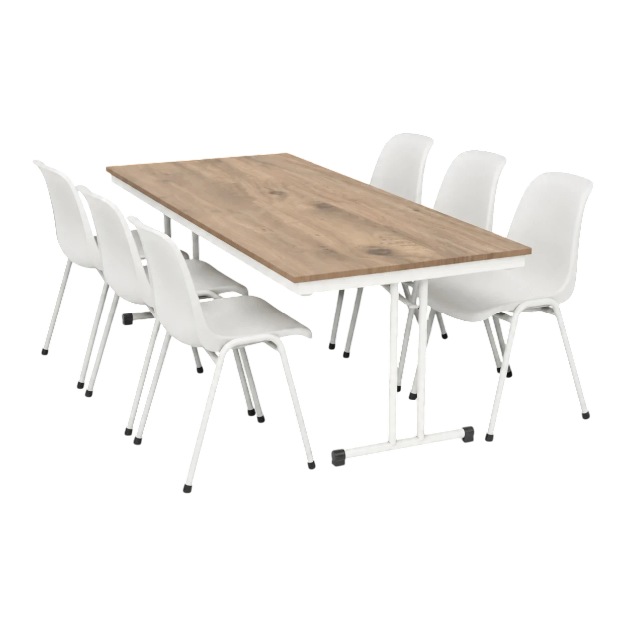 Inklapbare kantinetafel set - 1800x800x750 mm + 6 stoelen - KTP.105.04